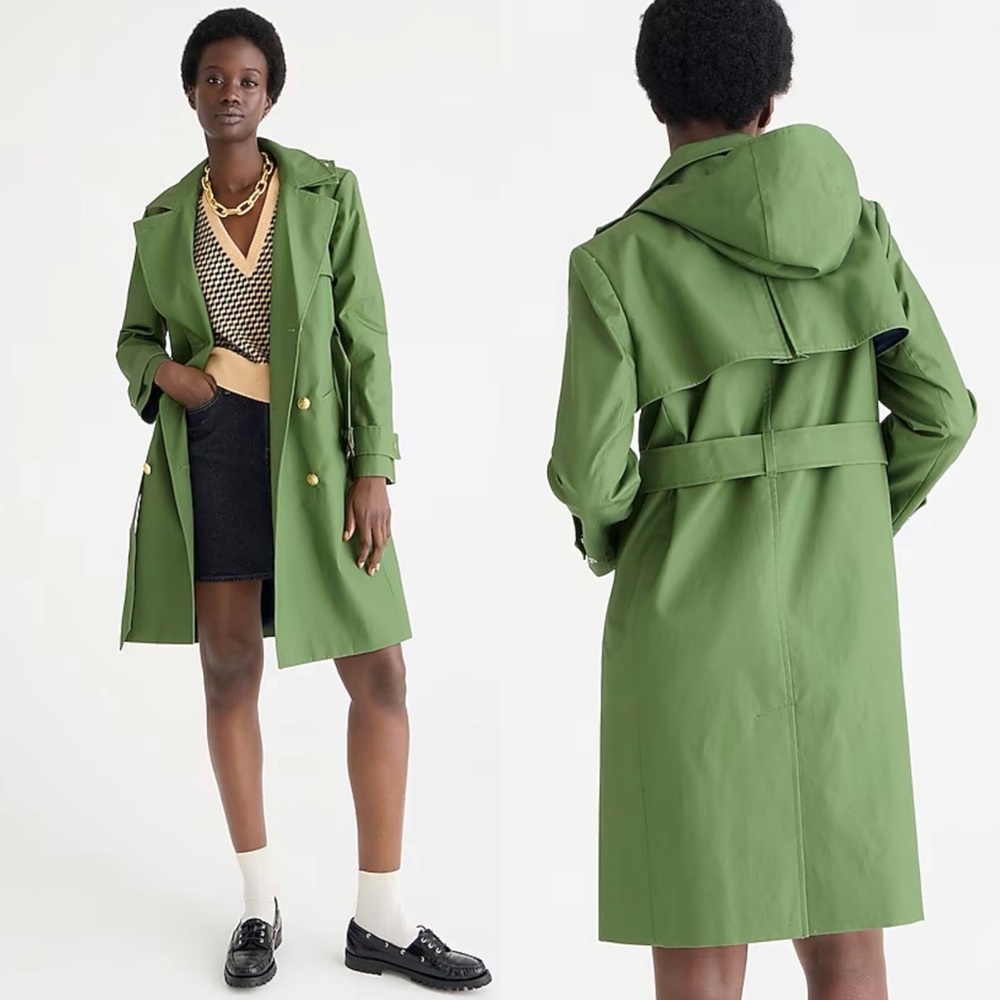 J. Crew Icon Trench Coat Jacket Utility Green